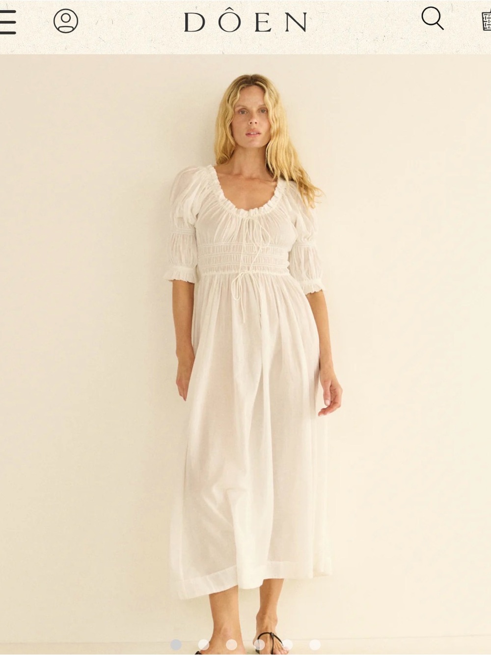 Doen Ischia Dress - M - NWT - Color Salt (White) - Picture 3 of 7